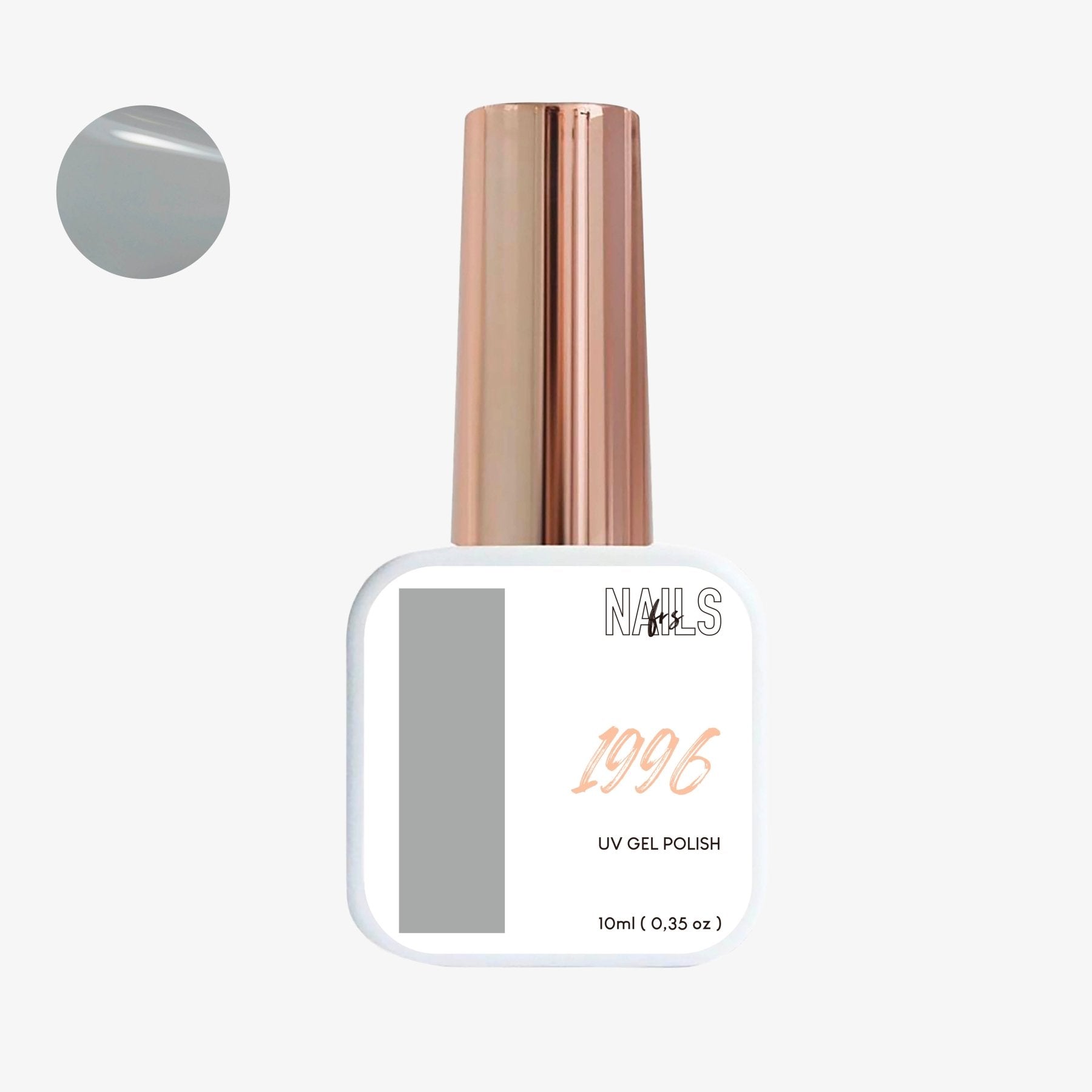 Flacon 10 ml du vernis semi-permanent gris clair Gel Polish 1996 NAILS FRS