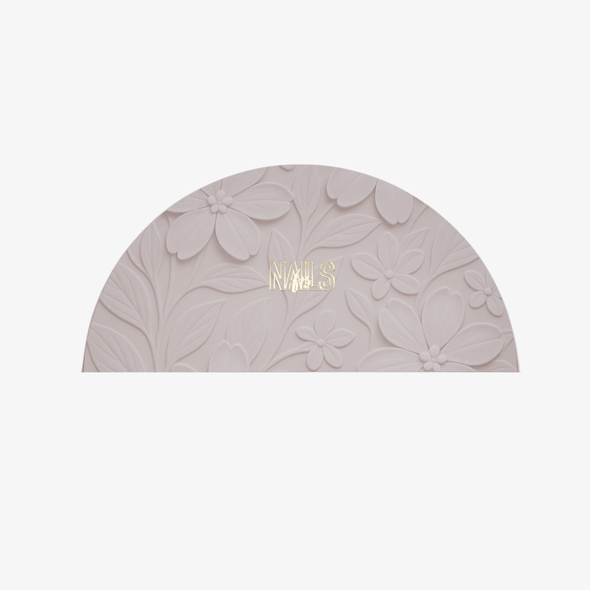 Couvercle du coffret Box spéciale french, motif floral en relief et logo NAILS FRS doré