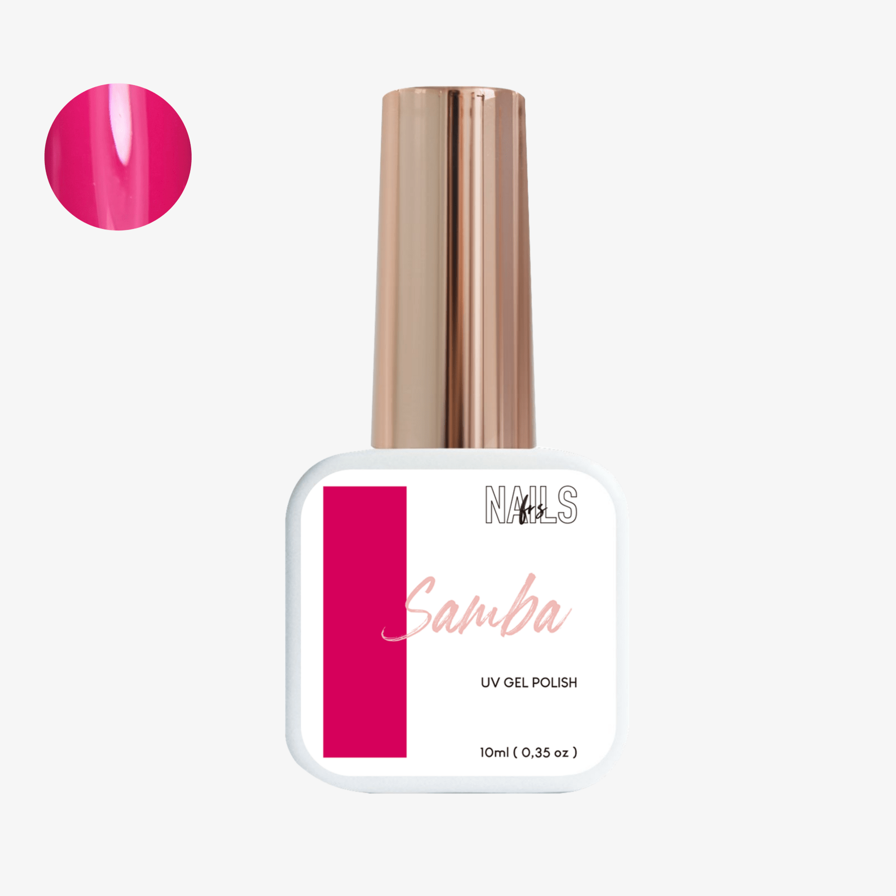 Flacon 10 ml du vernis semi-permanent rose magenta Gel Polish Samba NAILS FRS