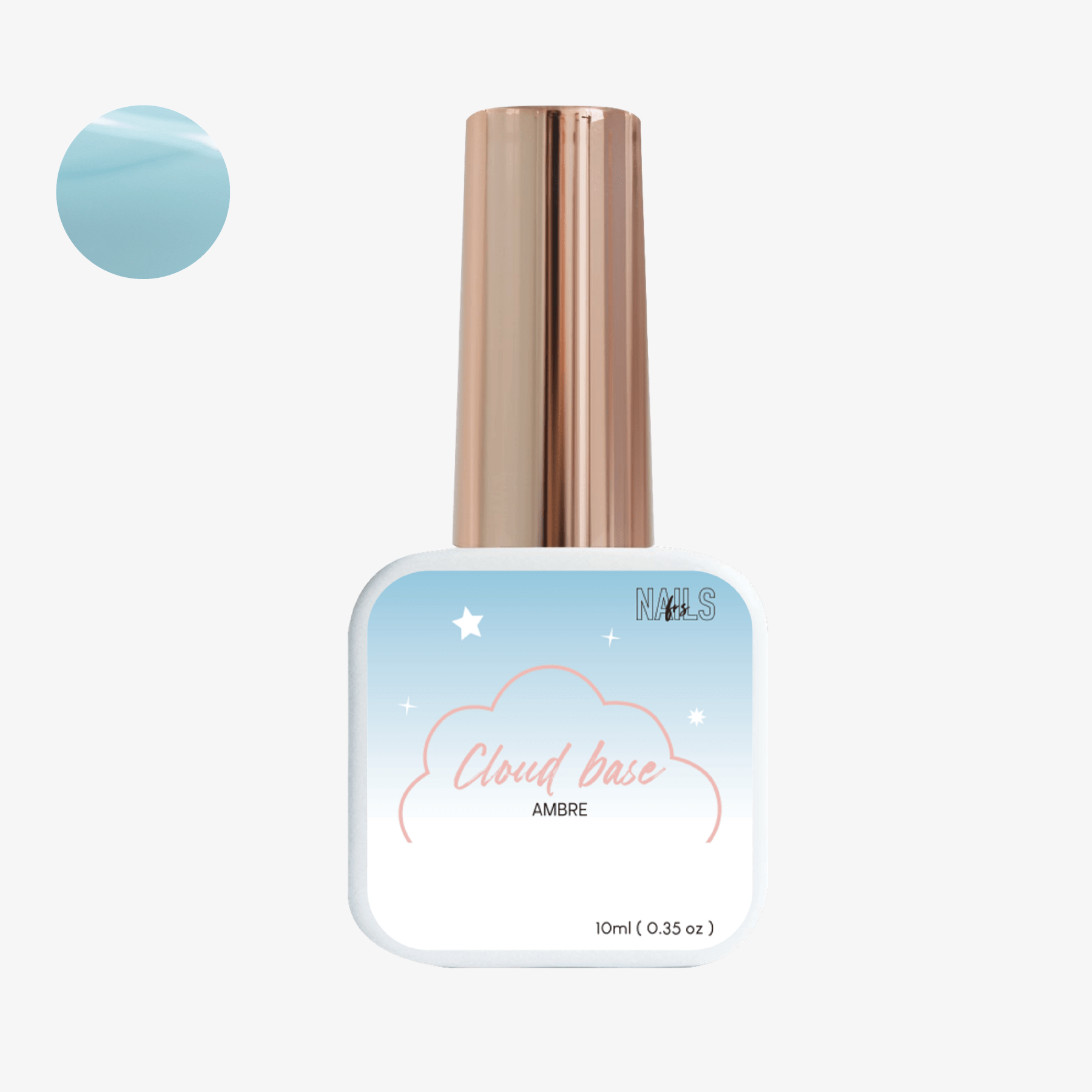 Flacon 10 ml de la Cloud base Ambre NAILS FRS, teinte bleu ciel pastel