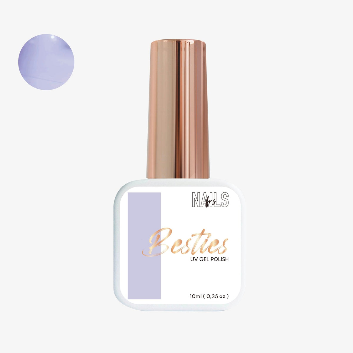 Flacon 10 ml du vernis semi-permanent lilas pâle Gel Polish Besties NAILS FRS