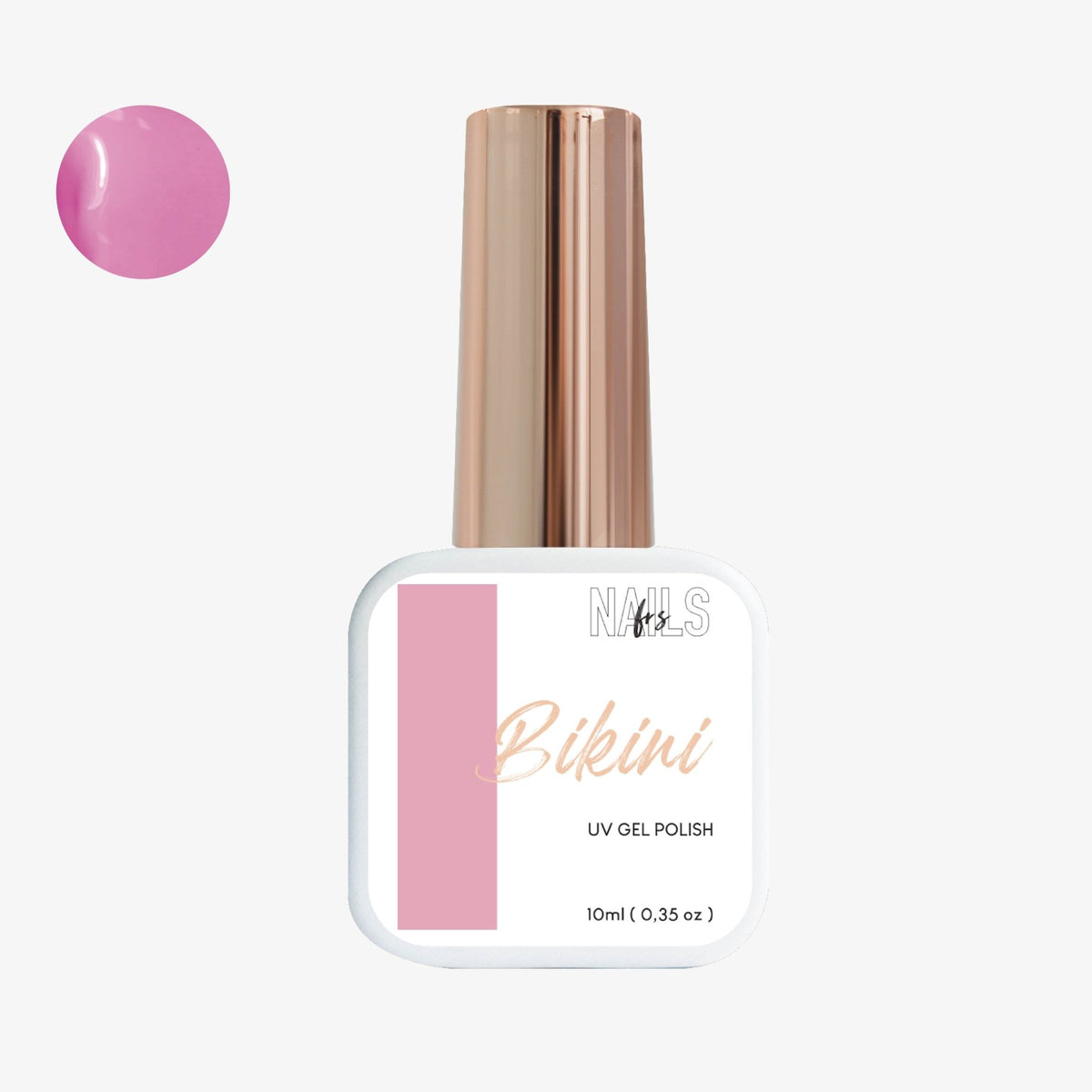Flacon 10 ml du vernis semi-permanent rose barbe à papa Gel Polish Bikini NAILS FRS
