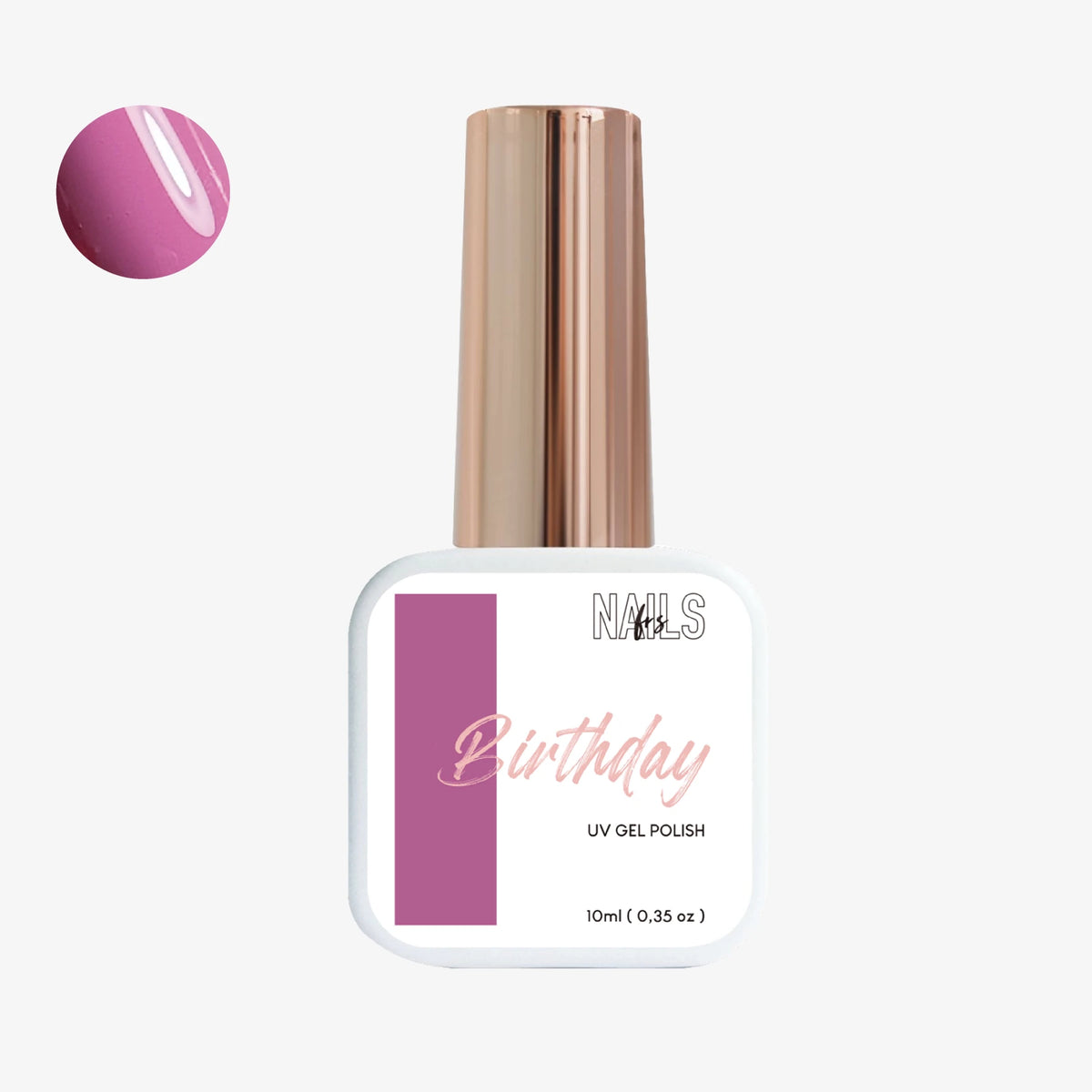 Flacon 10 ml du vernis semi-permanent rose orchidée Gel Polish Birthday NAILS FRS