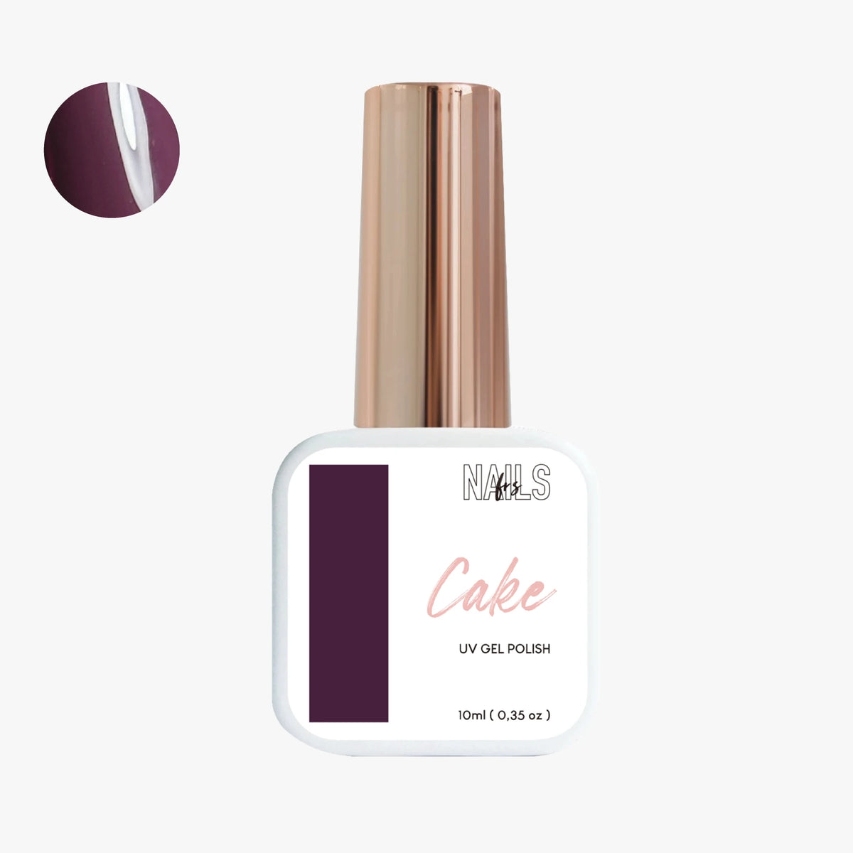Flacon 10 ml du vernis semi-permanent prune foncé Gel Polish Cake NAILS FRS