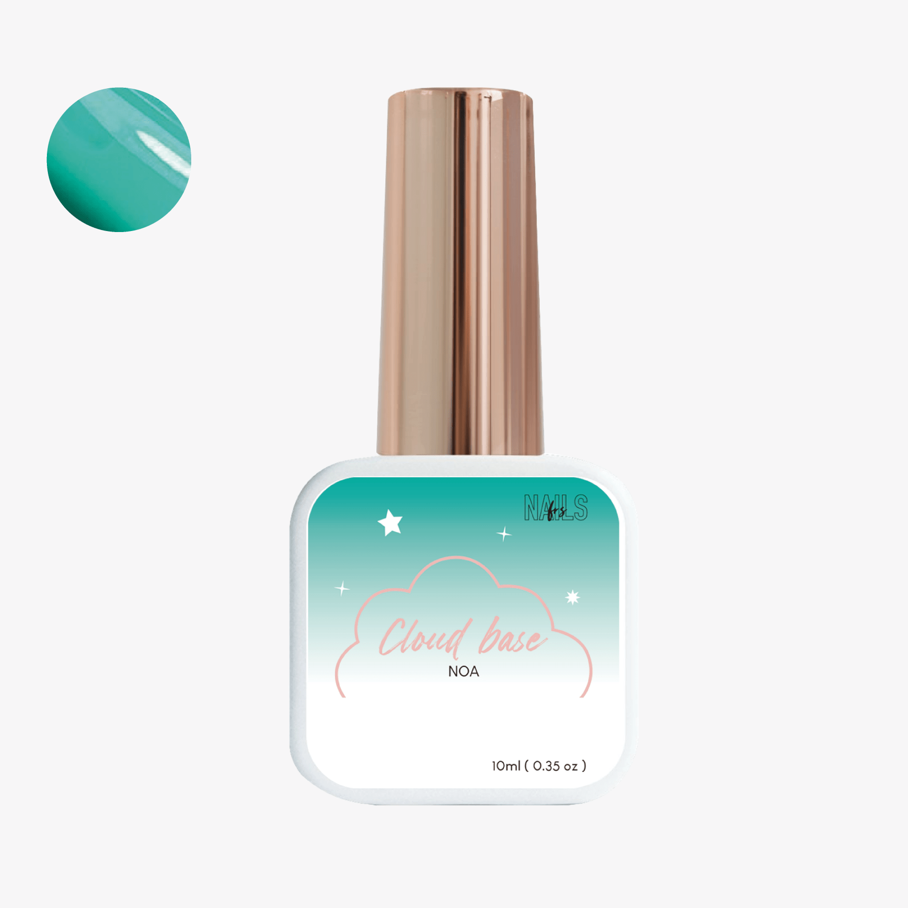 Flacon 10 ml de la Cloud base Noa NAILS FRS, teinte vert turquoise