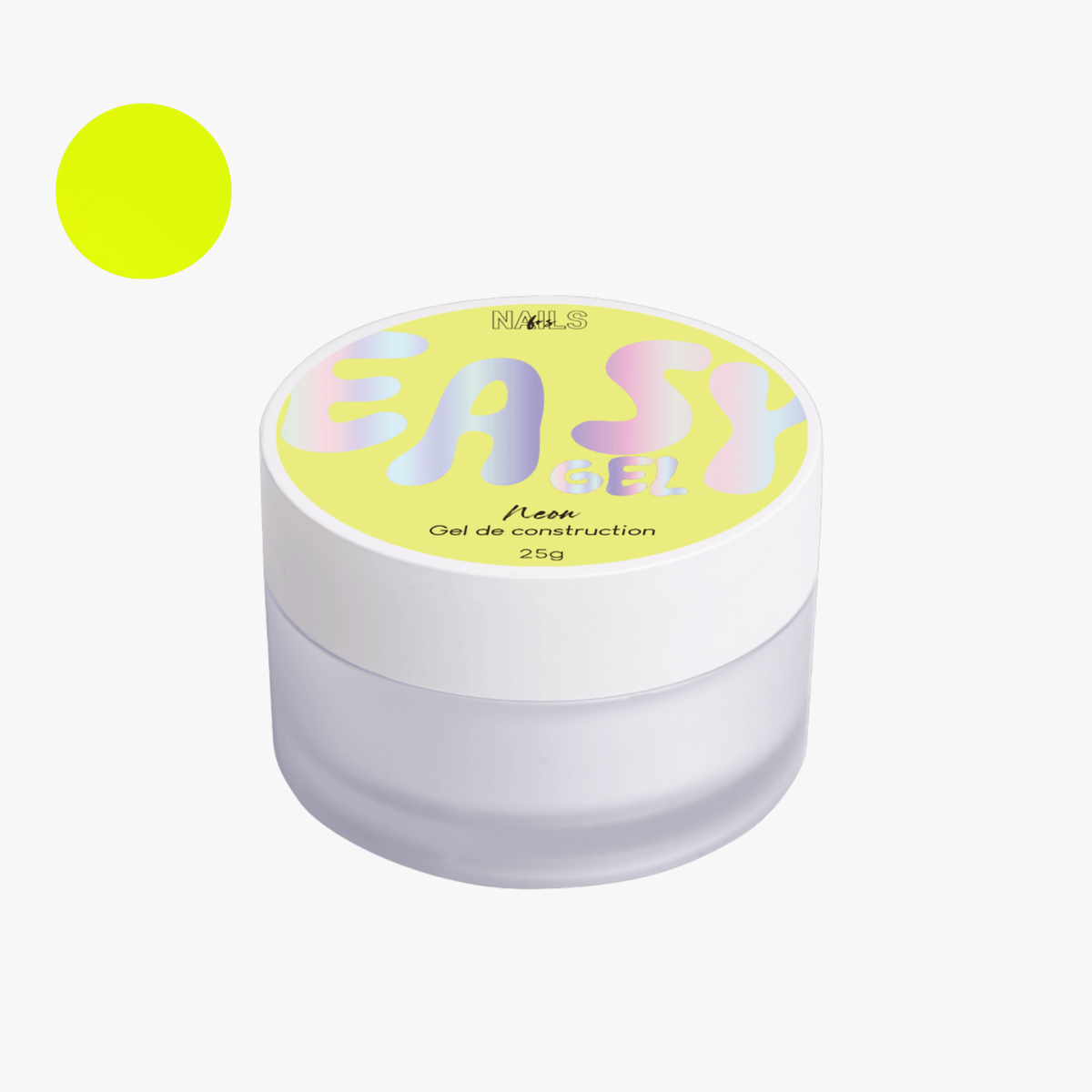 Pot 25 g du gel de construction Easy gel Néon NAILS FRS, teinte jaune fluo