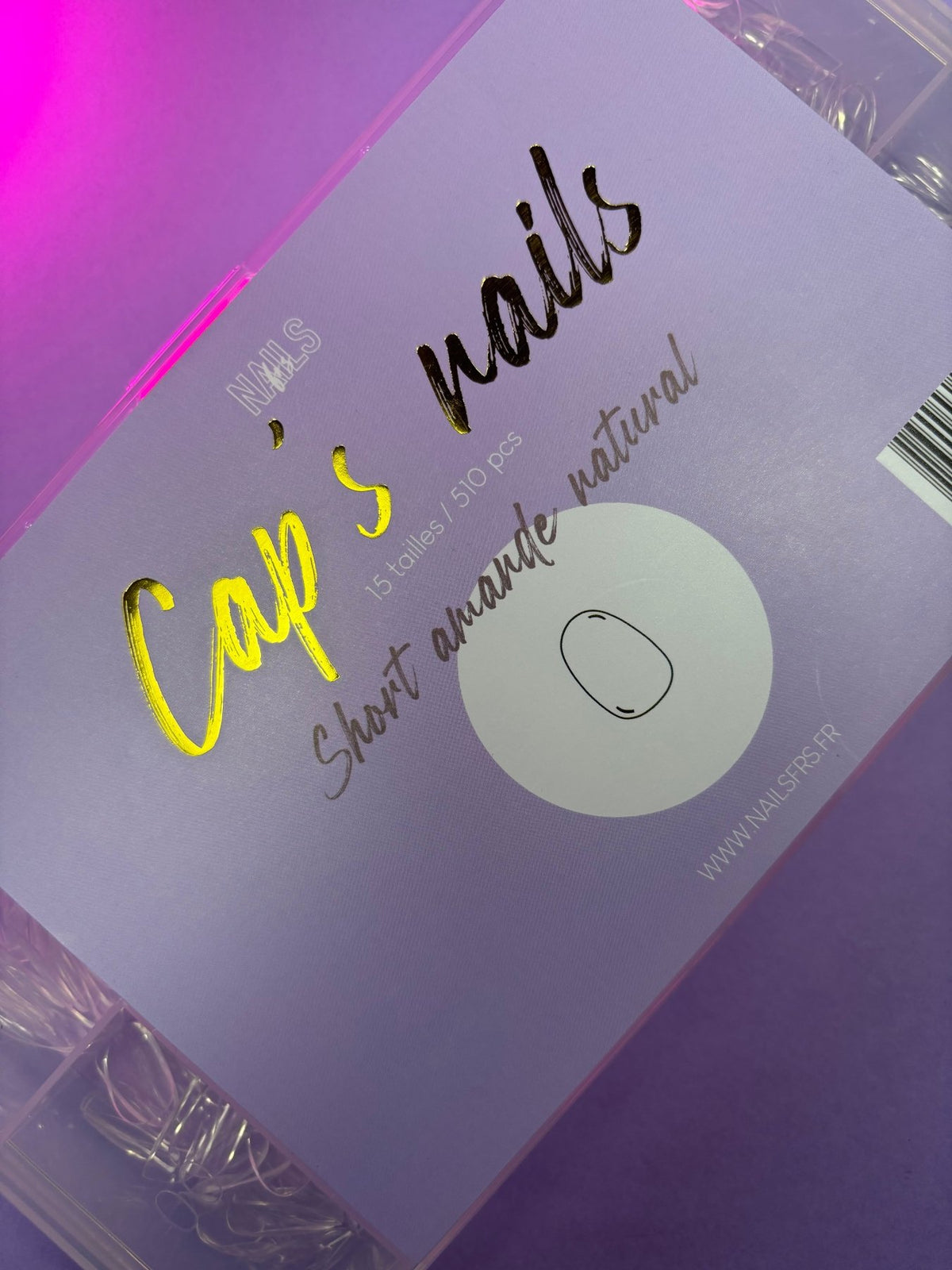 Boîte cap's nails amande courte natural NAILS FRS : 510 capsules américaines en 15 tailles