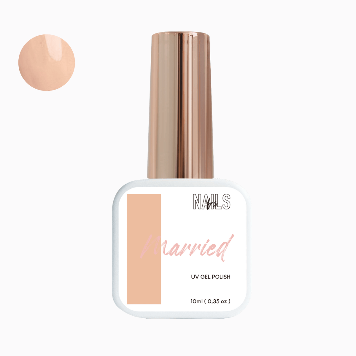 Flacon 10 ml du vernis semi-permanent abricot clair Gel Polish Married NAILS FRS