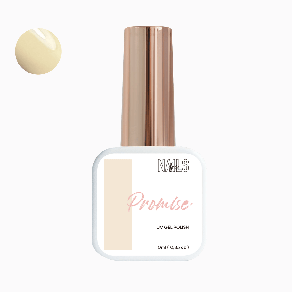Flacon 10 ml du vernis semi-permanent jaune vanille Gel Polish Promise NAILS FRS