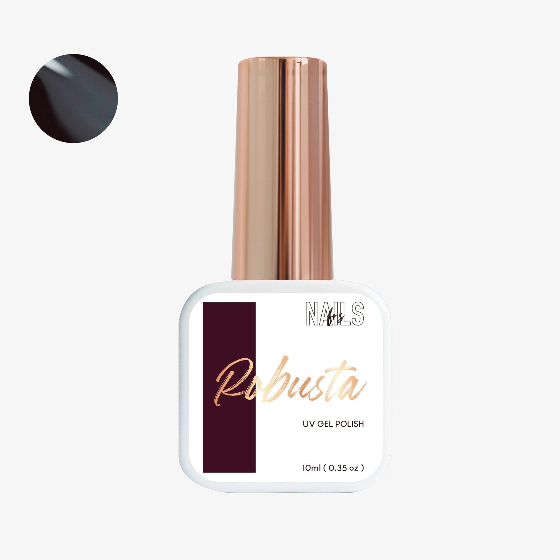 Flacon 10 ml du vernis semi-permanent prune bordeaux Gel Polish Robusta NAILS FRS