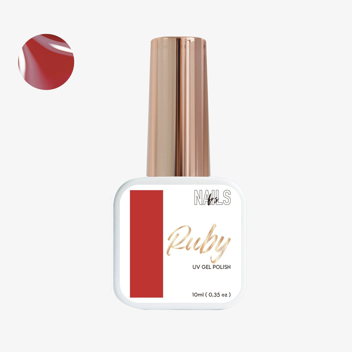 Flacon 10 ml du vernis semi-permanent rouge rubis Gel Polish Ruby NAILS FRS