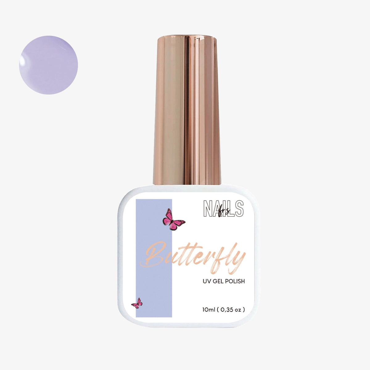 Flacon 10 ml du vernis semi-permanent lilas pastel Gel Polish Butterfly NAILS FRS