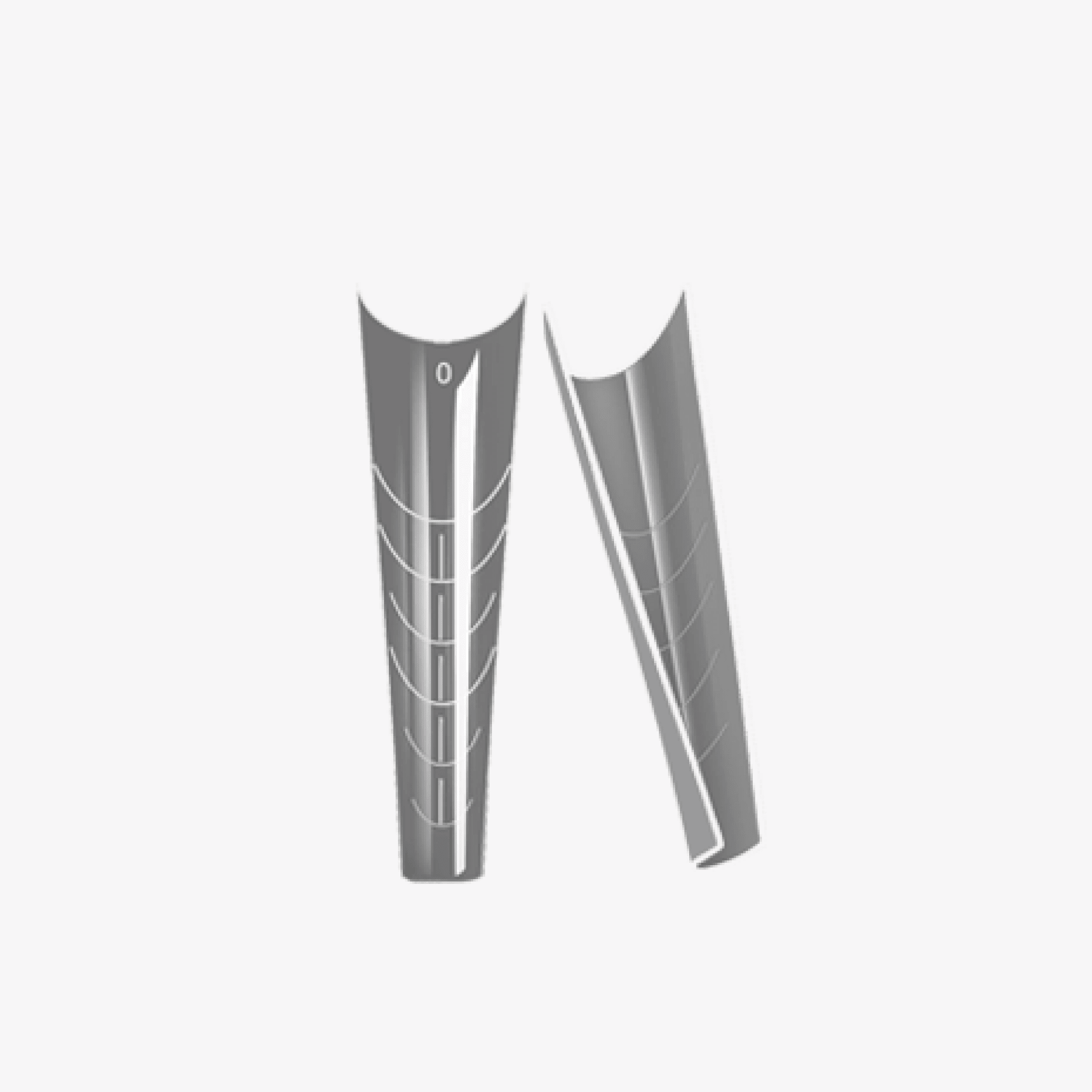 Demi popits amande NAILS FRS, demi-moules amande à découpe cuticule, face et profil