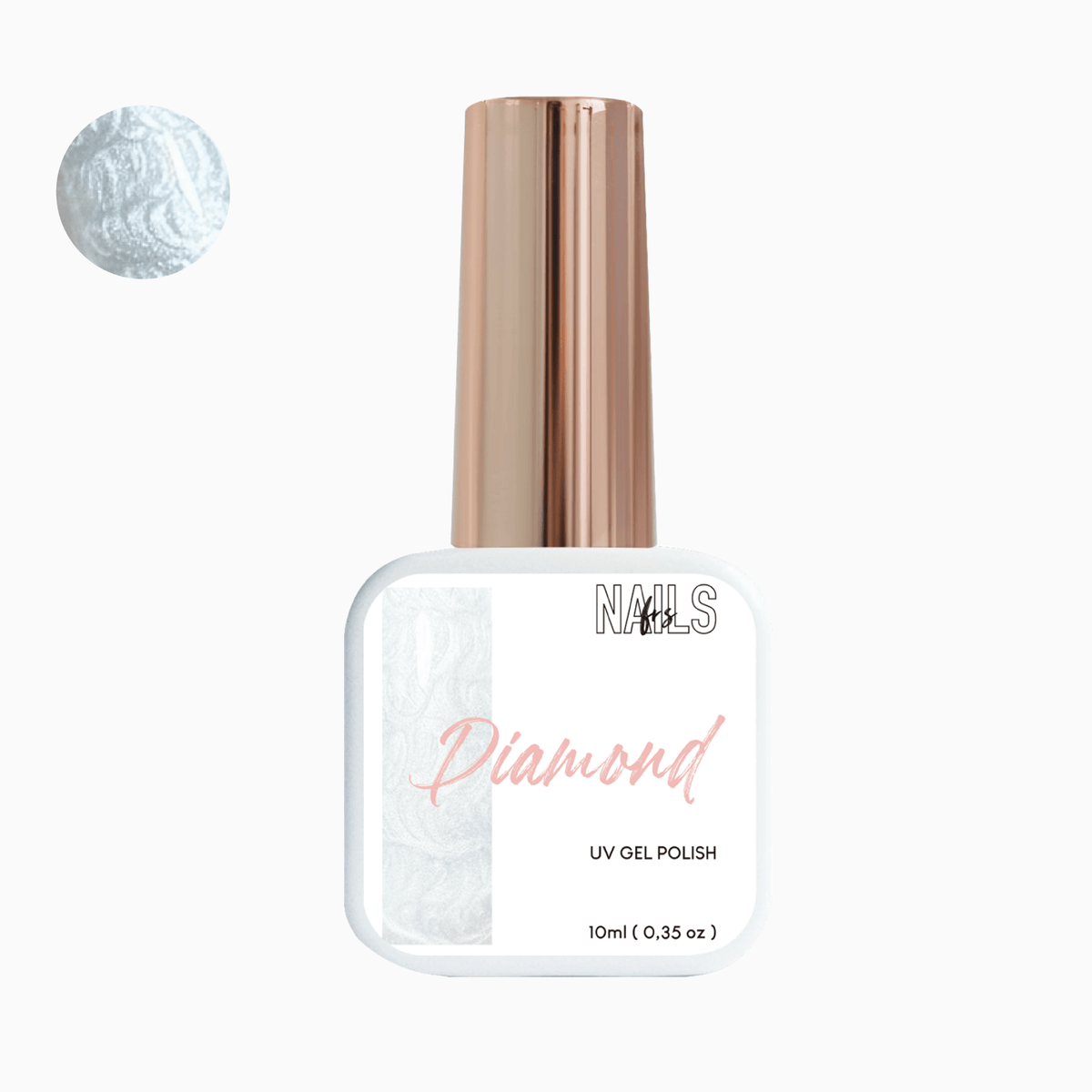 Flacon 10 ml du vernis semi-permanent blanc nacré Gel Polish Diamond NAILS FRS