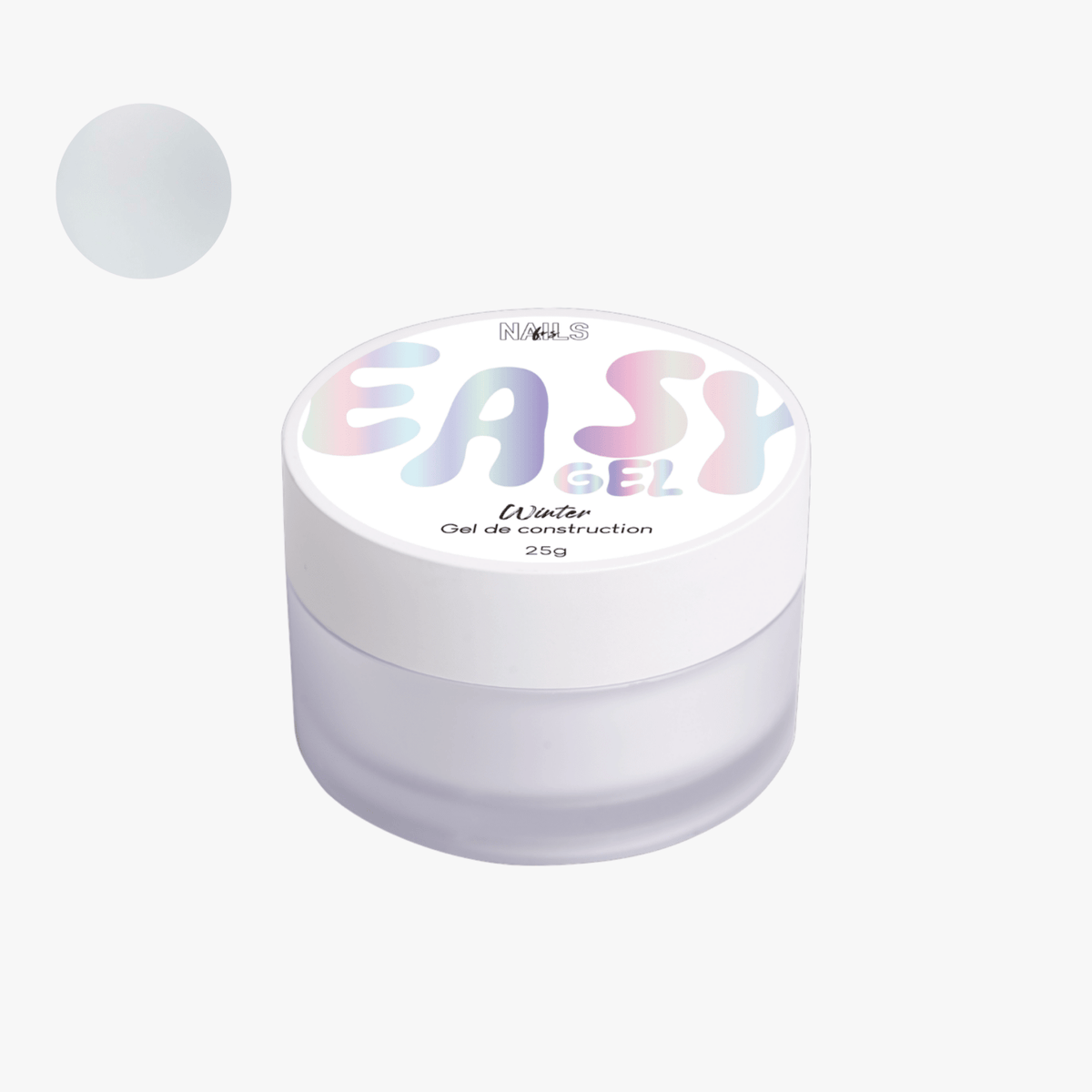 Pot 25 g du gel de construction Easy gel Winter NAILS FRS, teinte blanc bleuté