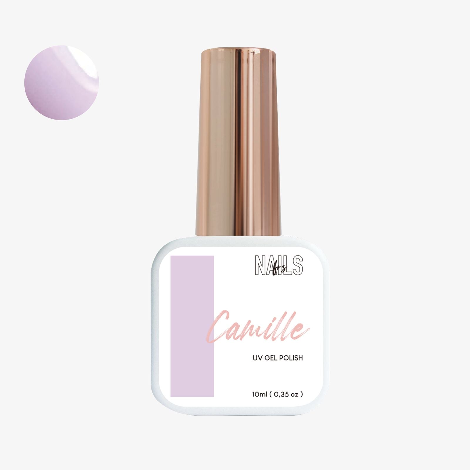 Flacon 10 ml du vernis semi-permanent rose lilas Gel Polish Camille NAILS FRS