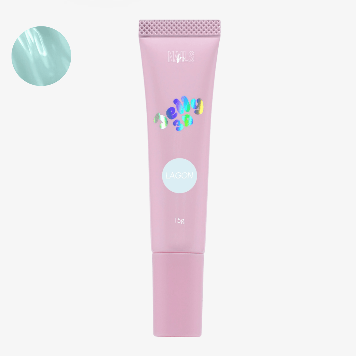 Tube Jelly 3D Lagon NAILS FRS 15 g, gel sculptable bleu lagon pastel et son nuancier