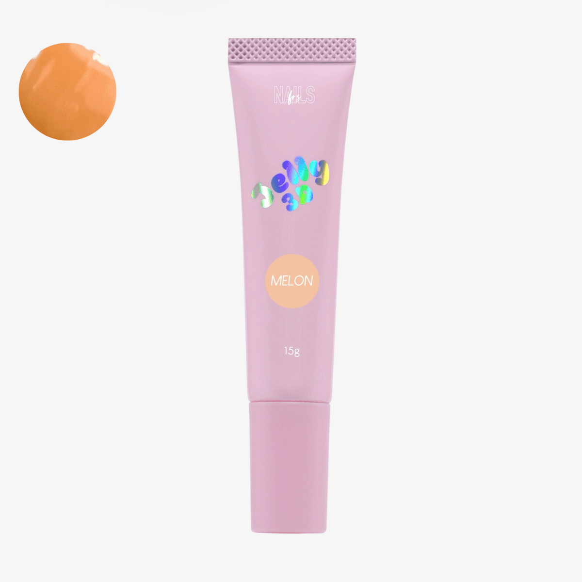 Tube Jelly 3D Melon NAILS FRS 15 g, gel sculptable orange abricot et sa pastille de teinte