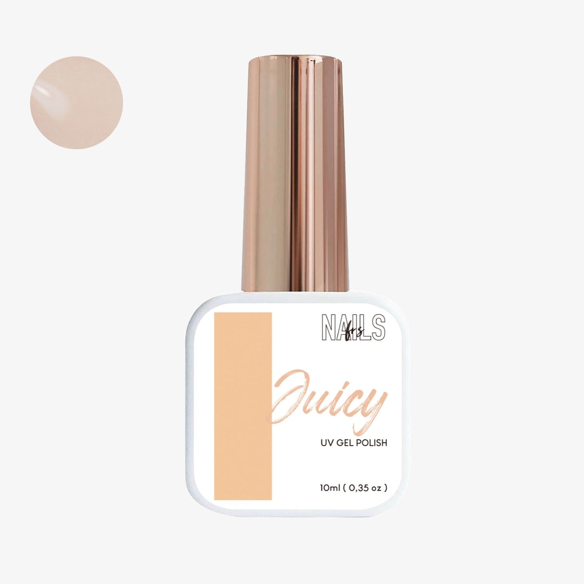 Flacon 10 ml du vernis semi-permanent pêche clair Gel Polish Juicy NAILS FRS