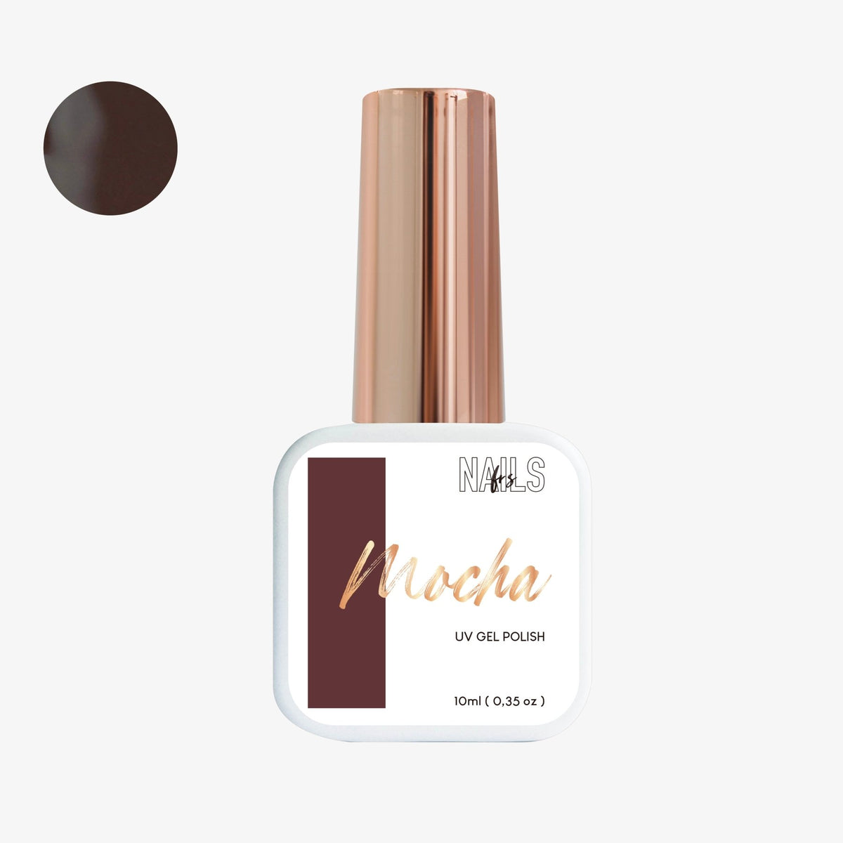 Flacon 10 ml du vernis semi-permanent marron moka Gel Polish Mocha NAILS FRS