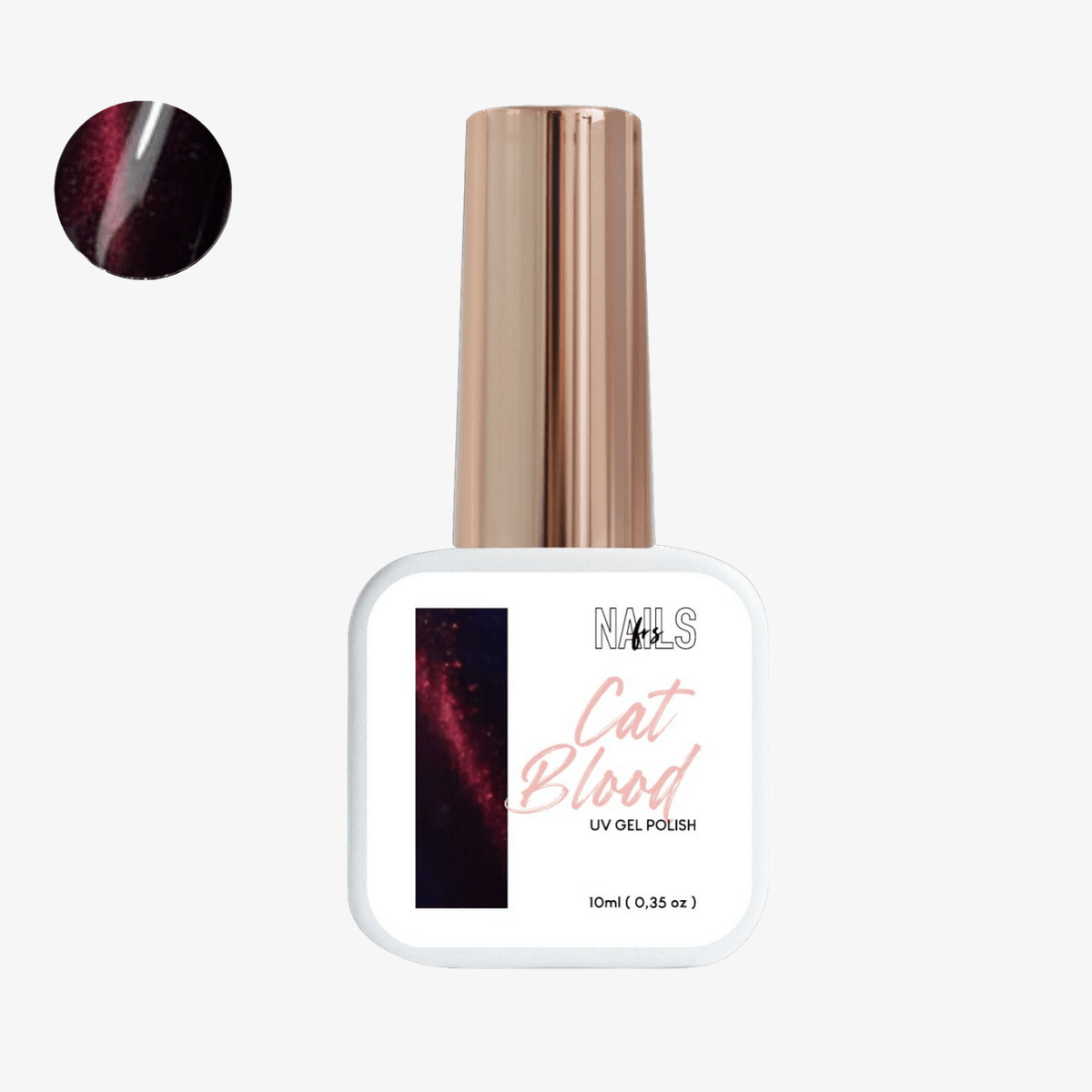 Flacon 10 ml du vernis semi-permanent cat eye bordeaux foncé Gel Polish Cat Blood NAILS FRS