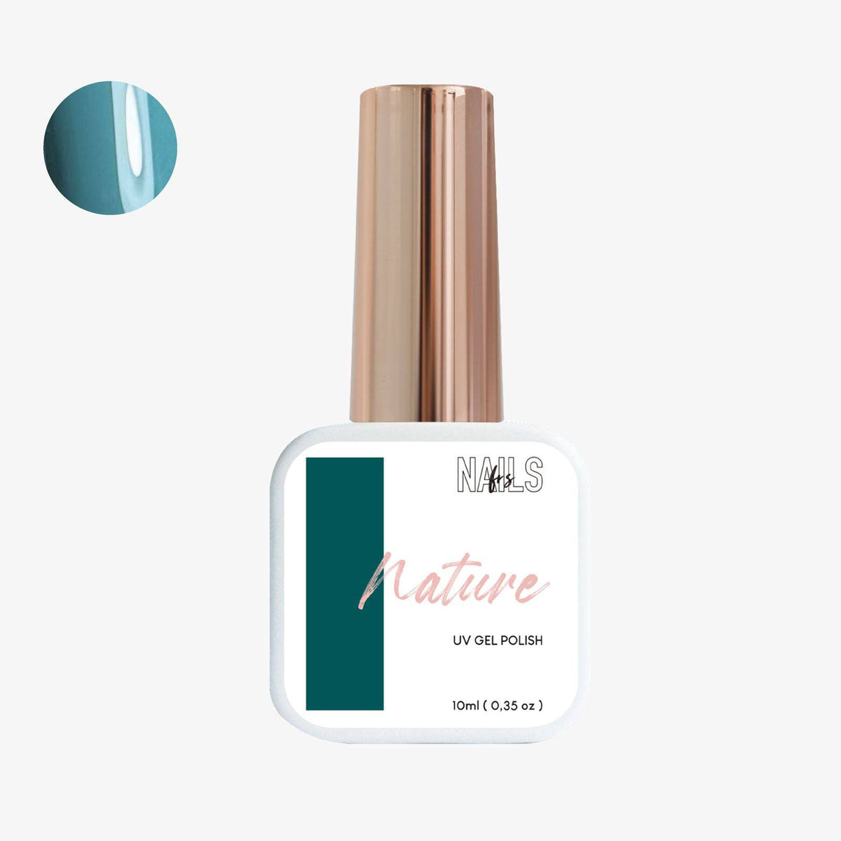 Flacon 10 ml du vernis semi-permanent vert canard Gel Polish Nature NAILS FRS