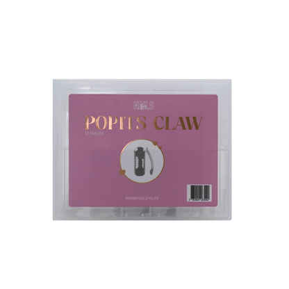 Coffret Popits Claw NAILS FRS, 12 tailles de moules rangées en boîte transparente