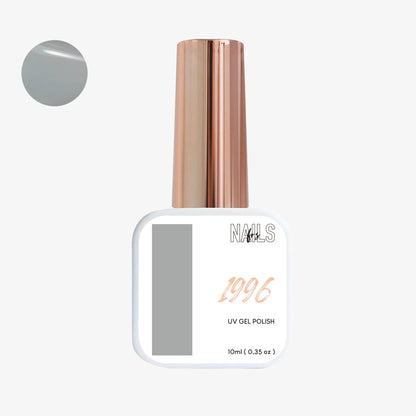 Flacon 10 ml du vernis semi-permanent gris clair Gel Polish 1996 NAILS FRS