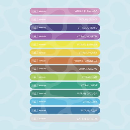 Stickers Nuancier Vernis Semi - Permanent - Présentoir Gel Polish NAILS FRS (2026) Vitraux - NAILS FRS
