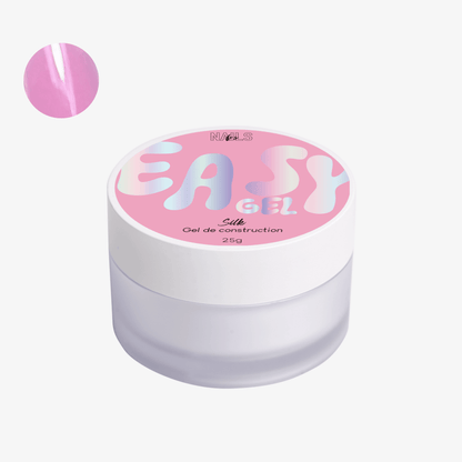 Pot 25 g du gel de construction Easy gel Silk NAILS FRS, teinte rose framboise