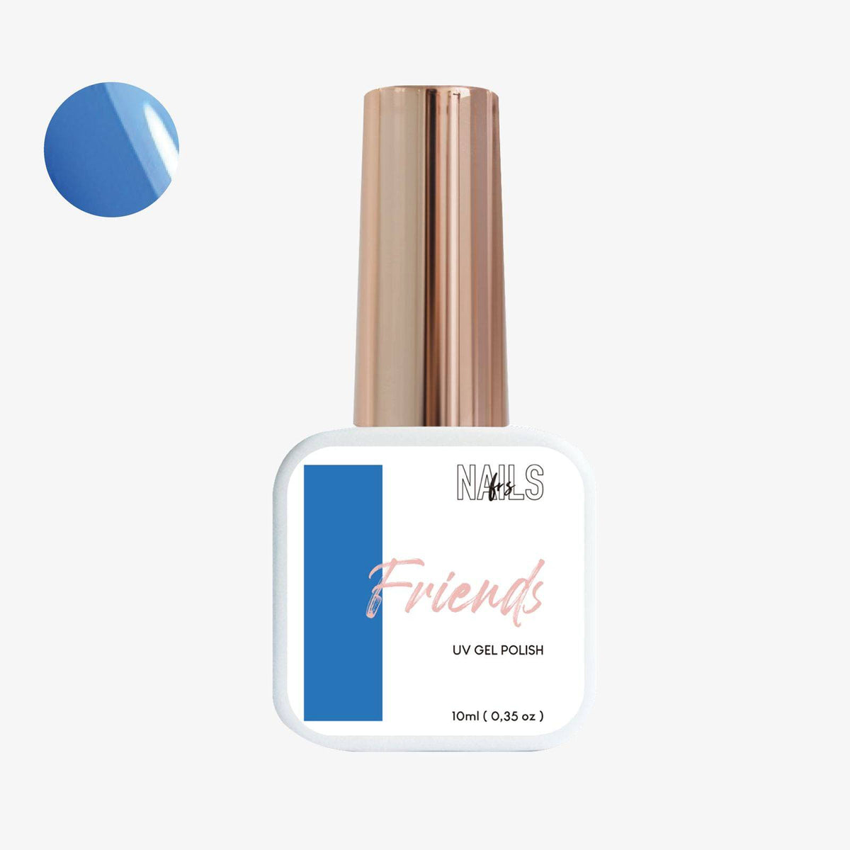 Flacon 10 ml du vernis semi-permanent bleu bleuet Gel Polish Friends NAILS FRS