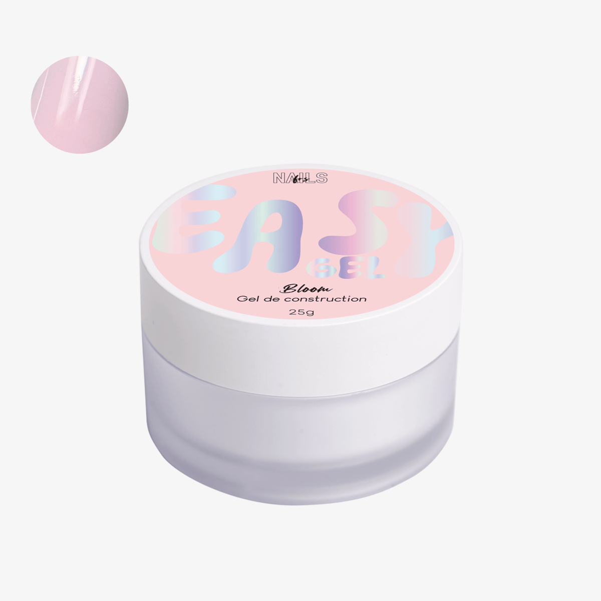 Pot 25 g du gel de construction Easy gel Bloom NAILS FRS, teinte rose bonbon clair