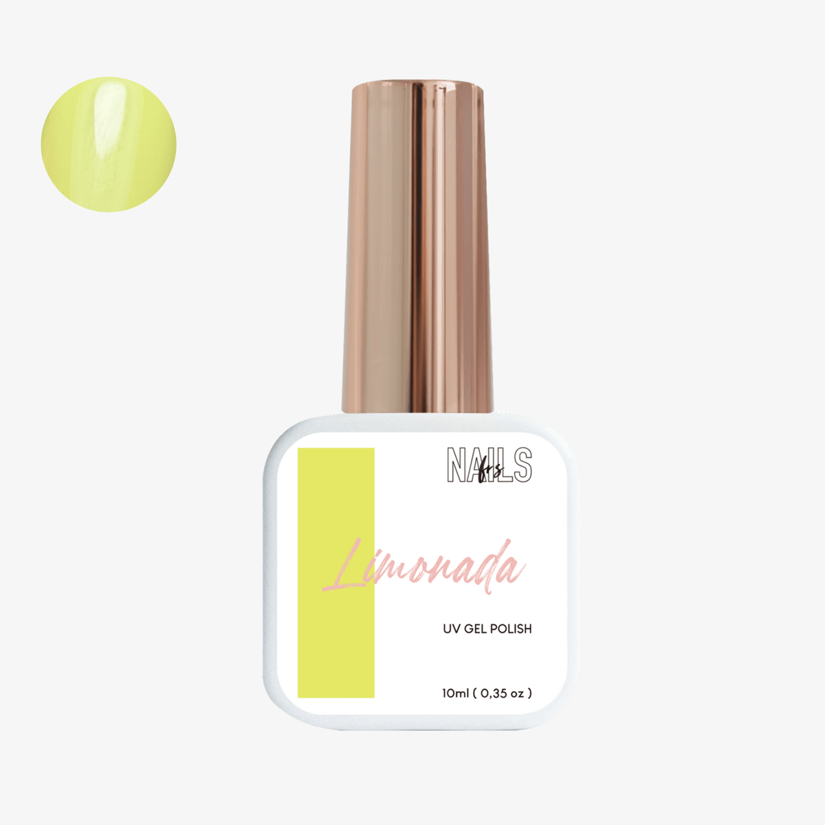 Flacon 10 ml du vernis semi-permanent jaune citron Gel Polish Limonada NAILS FRS