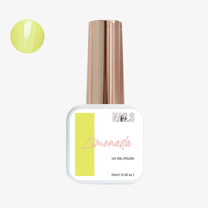 Flacon 10 ml du vernis semi-permanent jaune citron Gel Polish Limonada NAILS FRS