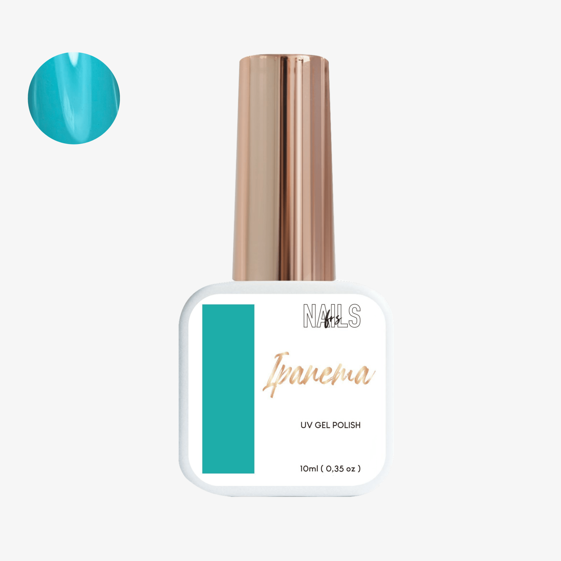 Flacon 10 ml du vernis semi-permanent bleu canard Gel Polish Ipanema NAILS FRS