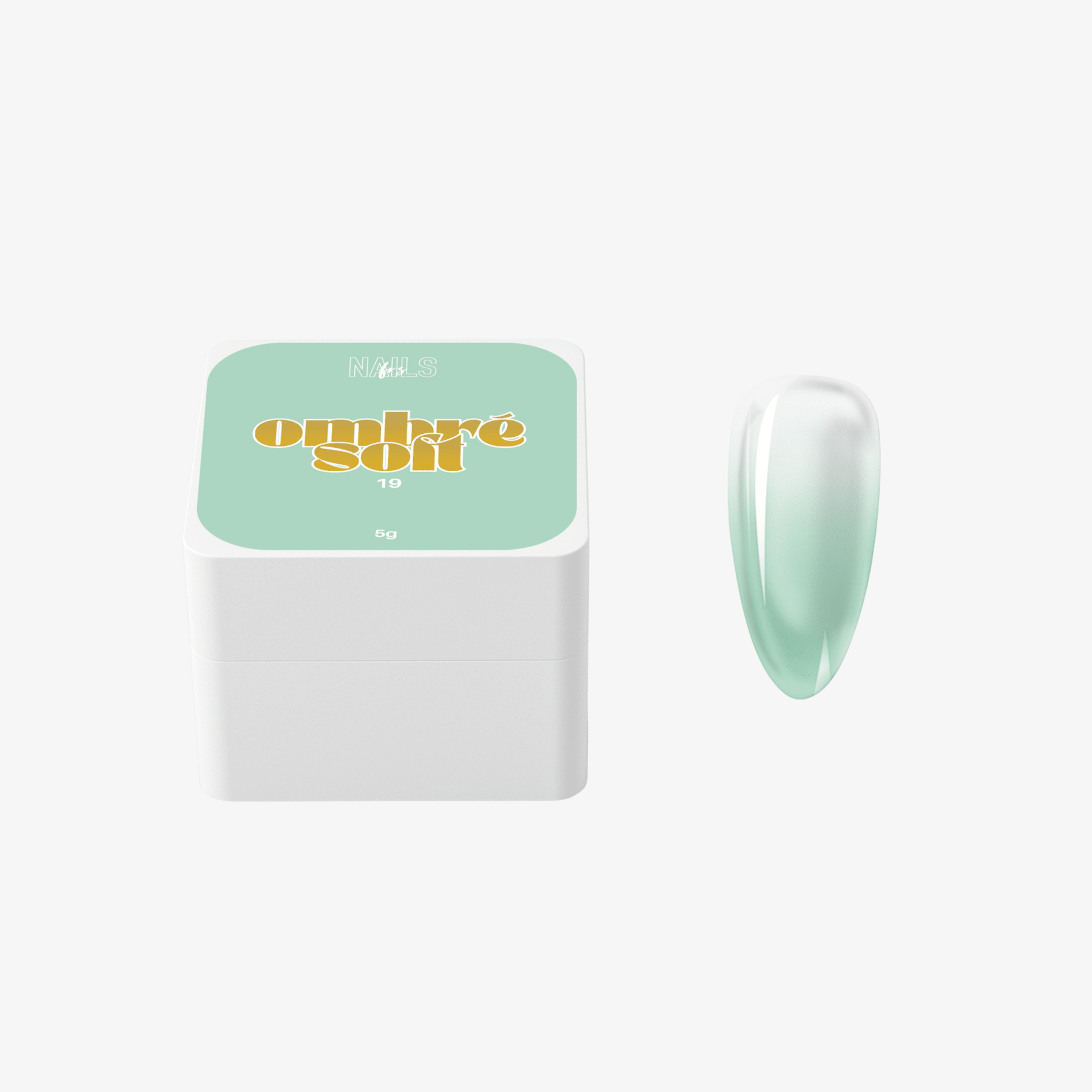 Ombré Soft 19 Vert Sauge - Gel Paint Dégradé Nude - NAILS FRS