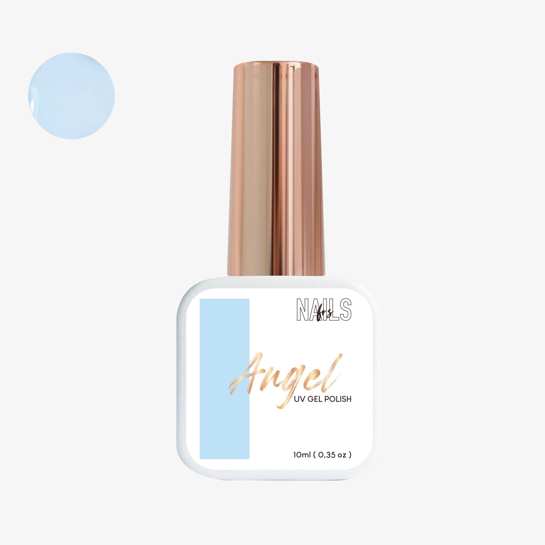 Flacon 10 ml du vernis semi-permanent bleu layette pastel Gel Polish Angel NAILS FRS