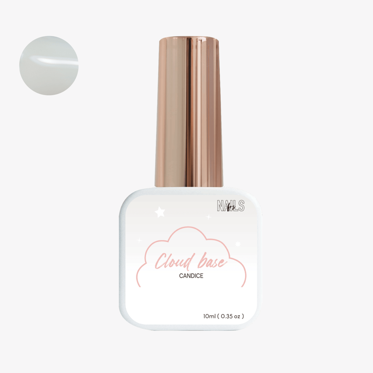 Flacon 10 ml de la Cloud base Candice NAILS FRS, teinte blanc translucide