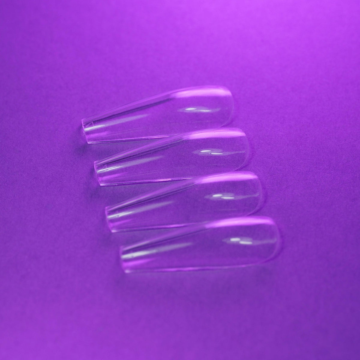 Capsules américaines ballerine longue transparentes posées à plat