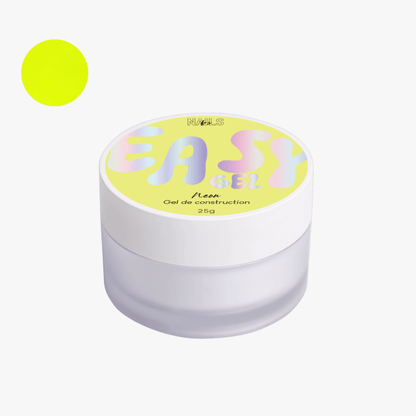 Pot 25 g du gel de construction Easy gel Néon NAILS FRS, teinte jaune fluo