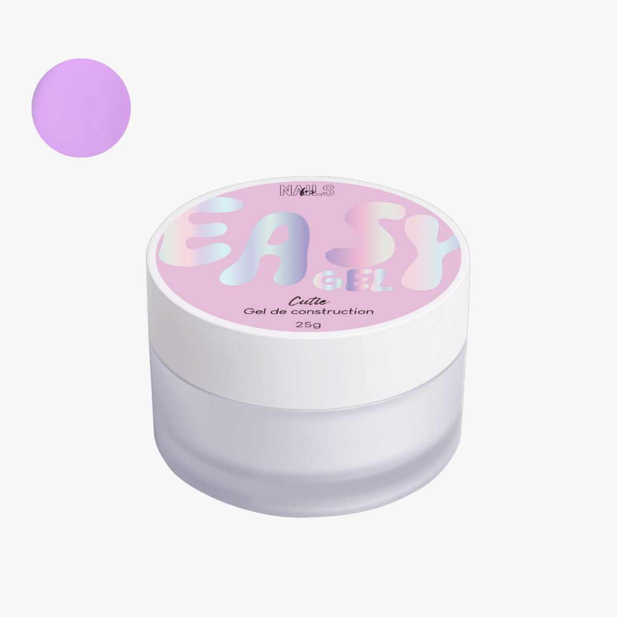 Pot 25 g du gel de construction Easy gel Cutie NAILS FRS, teinte lilas violet