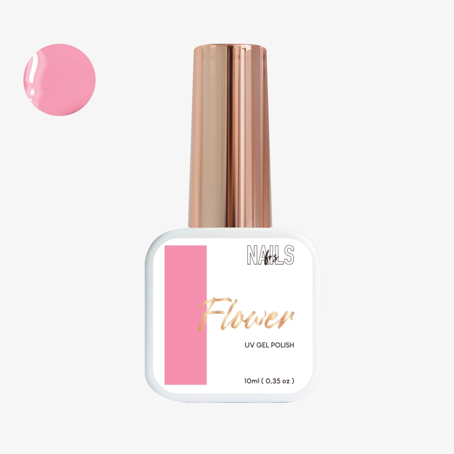 Flacon 10 ml du vernis semi-permanent rose blush Gel Polish Flower NAILS FRS