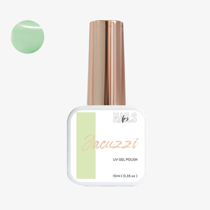 Flacon 10 ml du vernis semi-permanent vert menthe pastel Gel Polish Jacuzzi NAILS FRS