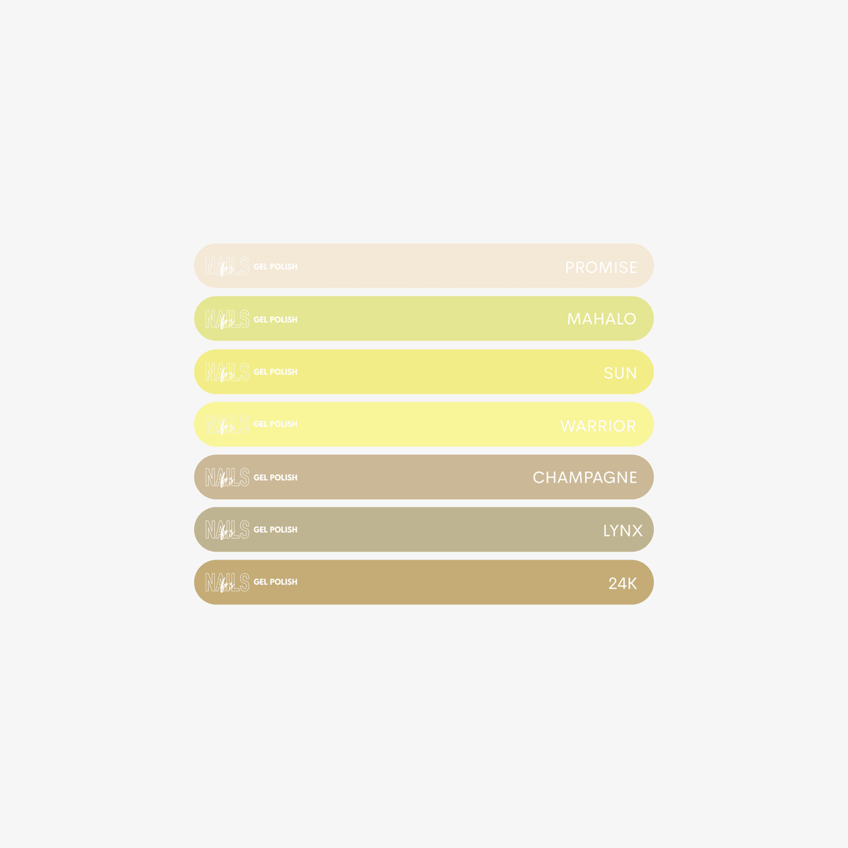 Stickers Nuancier Vernis Semi - Permanent - Présentoir Gel Polish NAILS FRS (2026) Jaunes - NAILS FRS