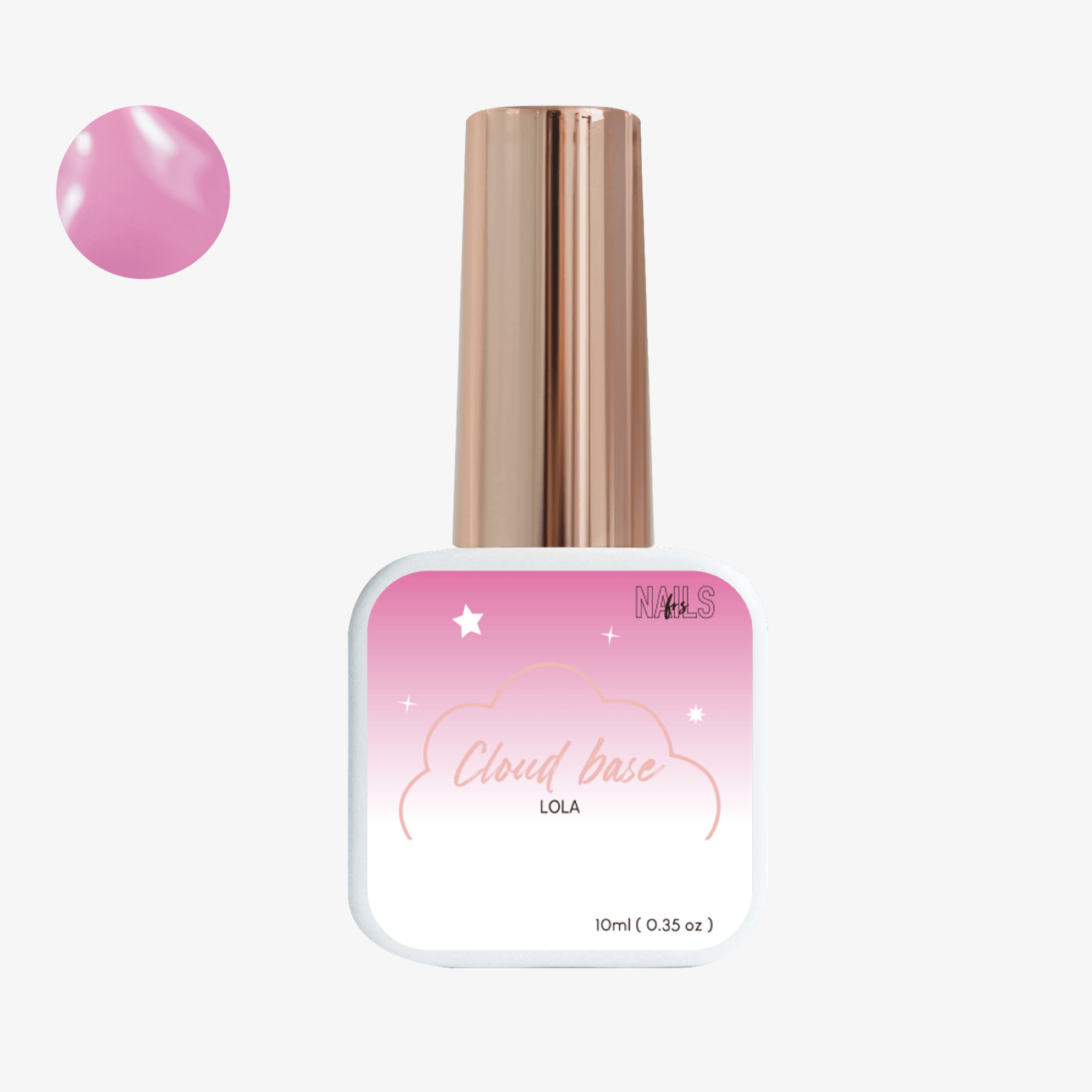 Flacon 10 ml de la Cloud base Lola NAILS FRS, teinte rose vif fuchsia clair