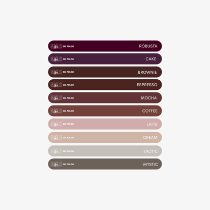 Stickers Nuancier Vernis Semi - Permanent - Présentoir Gel Polish NAILS FRS (2026) Marrons - NAILS FRS