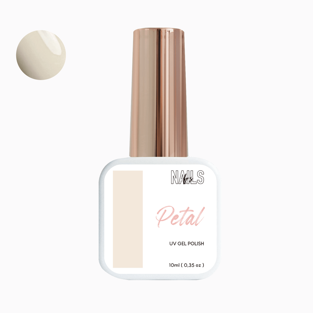 Flacon 10 ml du vernis semi-permanent blanc crème ivoire Gel Polish Petal NAILS FRS