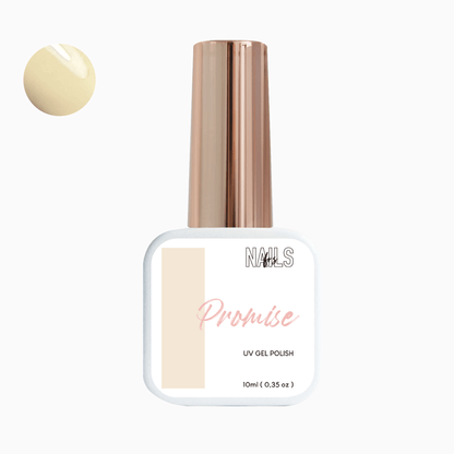 Flacon 10 ml du vernis semi-permanent jaune vanille Gel Polish Promise NAILS FRS