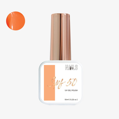 Flacon 10 ml du vernis semi-permanent orange vif Gel Polish SPF-50 NAILS FRS