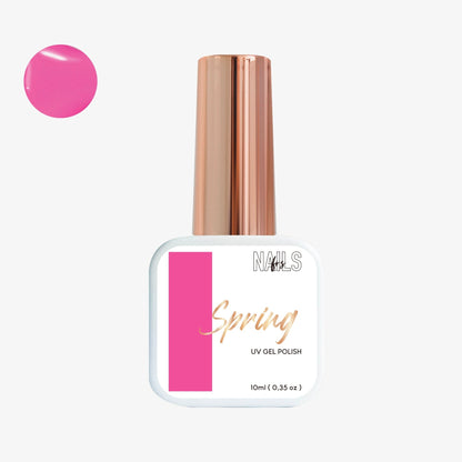 Flacon 10 ml du vernis semi-permanent rose bonbon vif Gel Polish Spring NAILS FRS